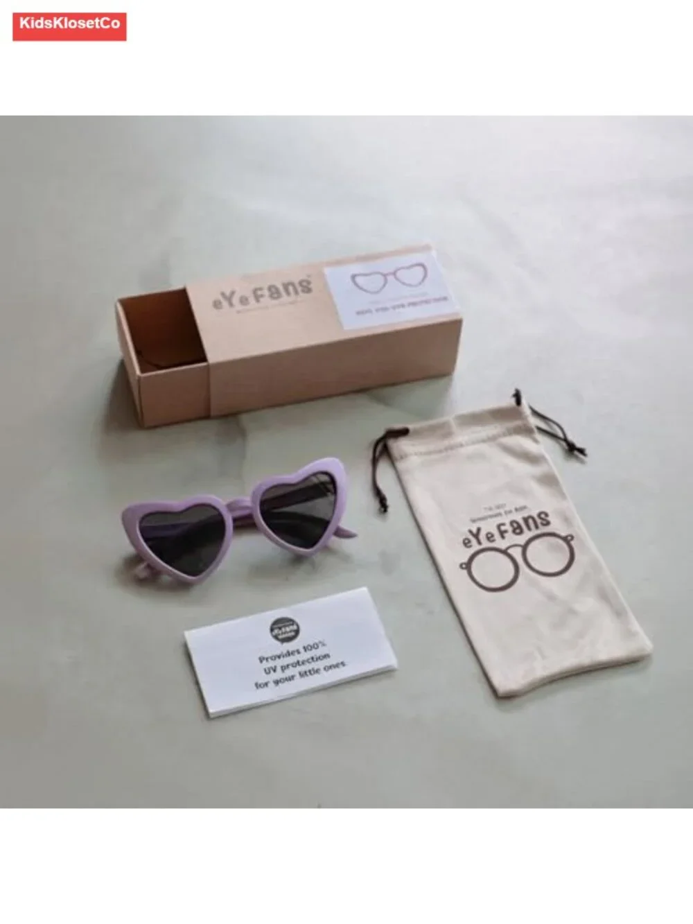 Kids Heart Sunglasses UV400 Protection Bendable TPEE Frame BPA-Free Age 3-10